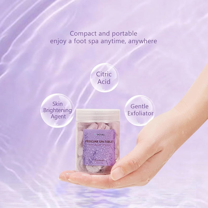 NOVAL Pedicure Spa Tablet - Fast Dissolving, Gentle & Portable Foot Soak for Softening Calluses & Hydrating Skin, Lavender Scent - Image 4